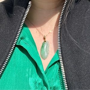 Grade A Icy Jadeite Jade Lucky Ruyi Pendant